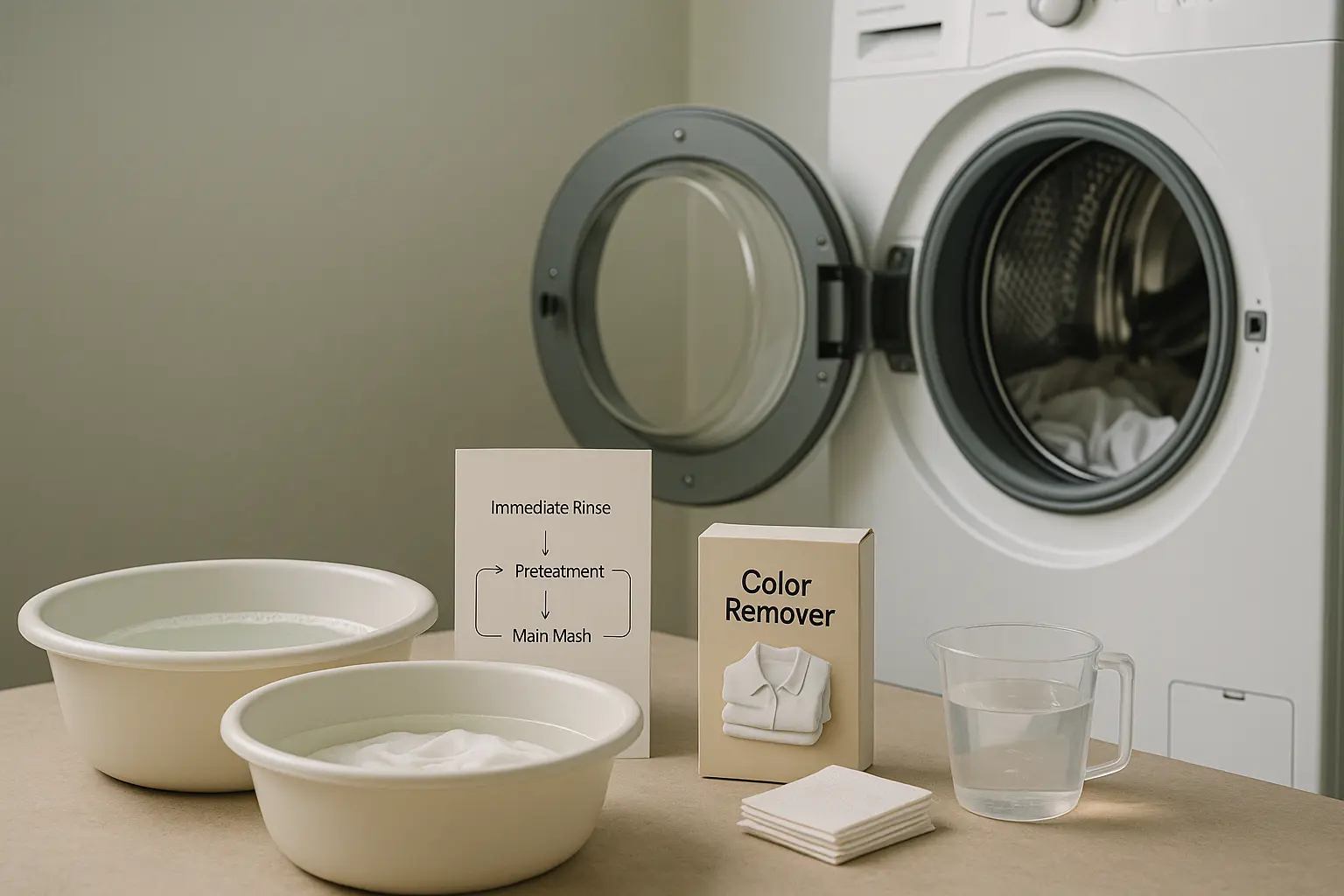 What helps with discolored laundry?