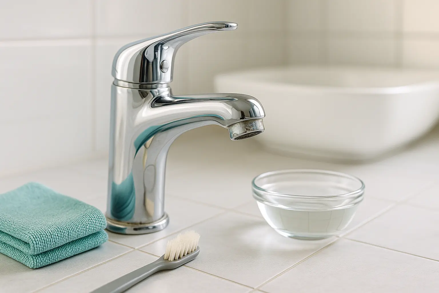 Cleaning bathroom fittings without risking dull spots