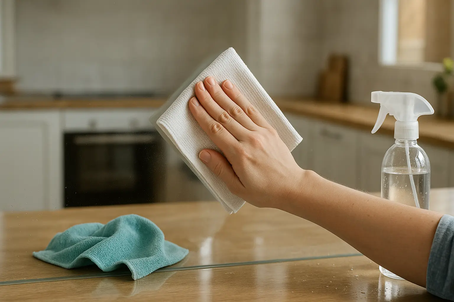 Glas reinigen ohne Schlieren: Wasser, Tuch und Nacharbeit richtig kombinieren