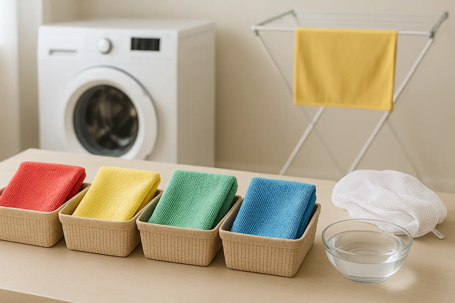 Mikrofasertücher richtig nutzen: Welche Farbe wofür und wie man sie hygienisch wäscht