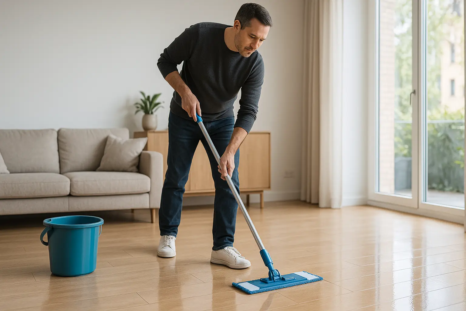 Mopping floors — streak-free cleanliness for a well-maintained home